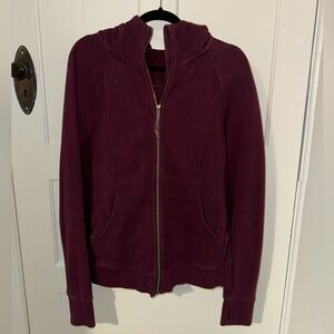 Lululemon Maroon Scuba Jacket with Hood - Women’s size 12